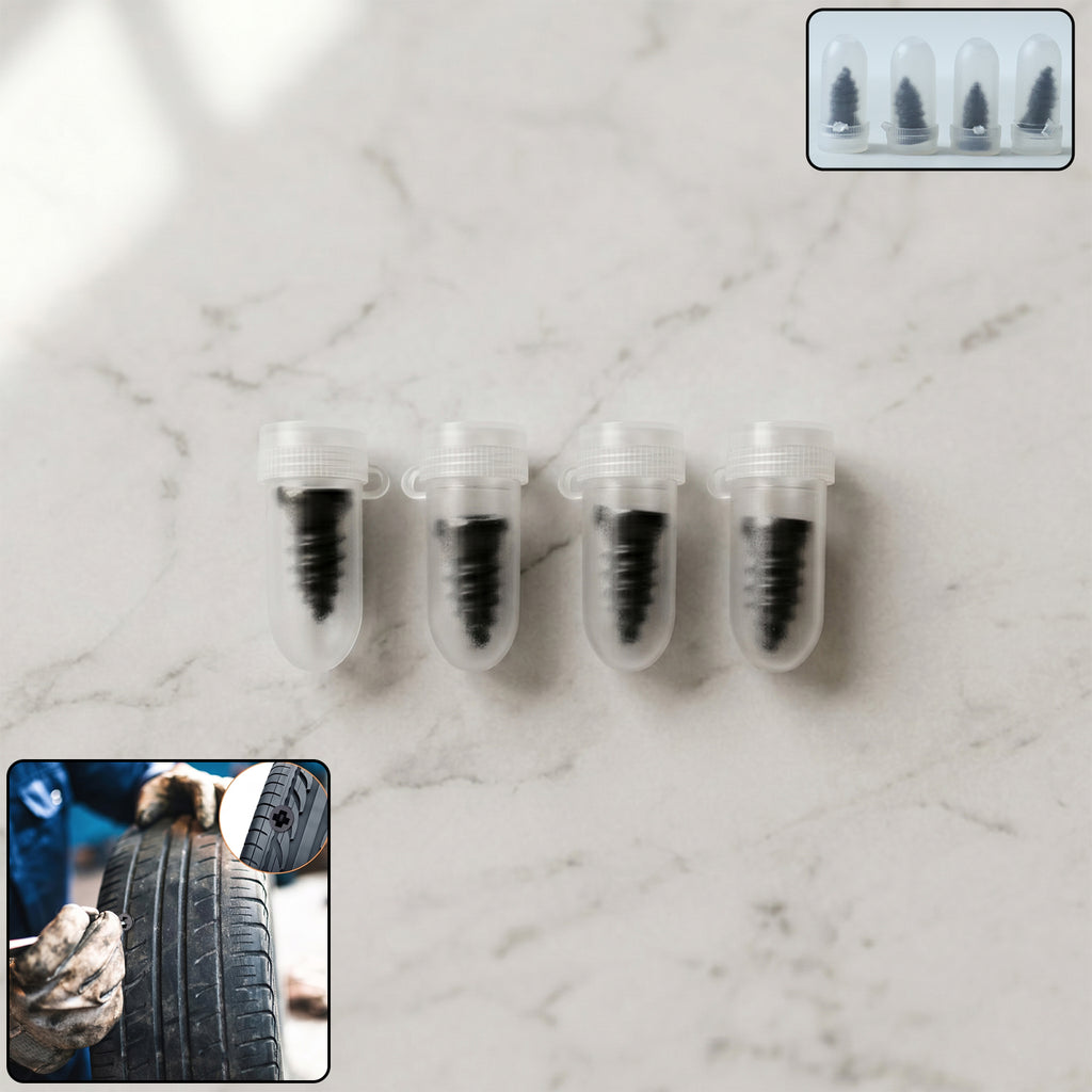 Car  Biketire Puncture Repair Nail Screw (4 Pc Black)