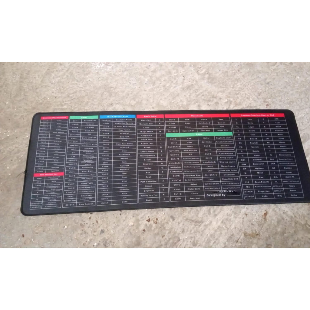 12982 Shortcut Keyboard Mat Mouse Pad Mat Mouse Pads For Desk Quick Key Super Large Anti-slip Keyboard Pad Desk Accessories Desktop Mouse Pad Office Oversized Big Mouse Pad Rubber (8030 Cm)