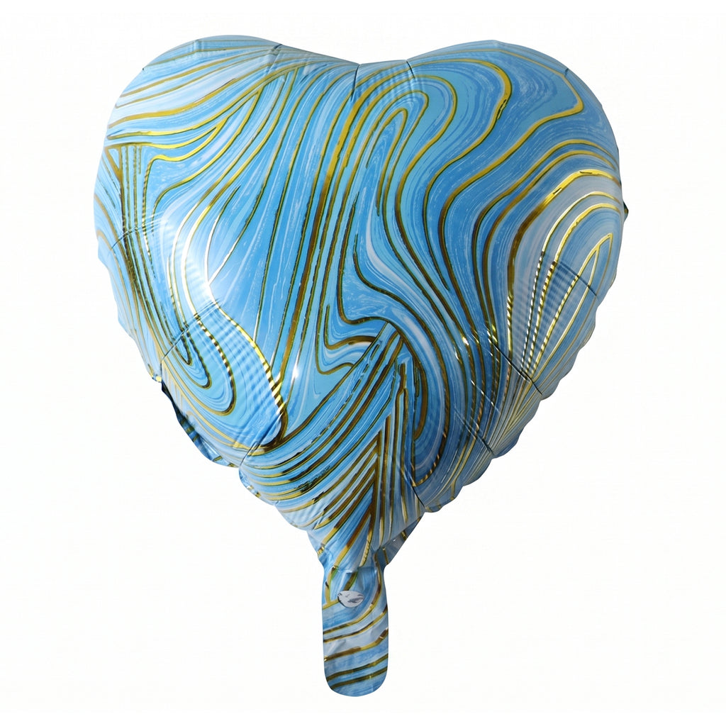 Blue Marble Heart Foil Party Balloon (1 Pc)