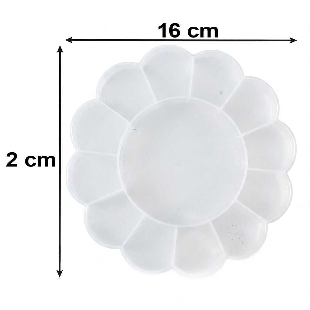 13 Section Flower Shape Transparent Plastic Organizer Storage Box (1 Pc)