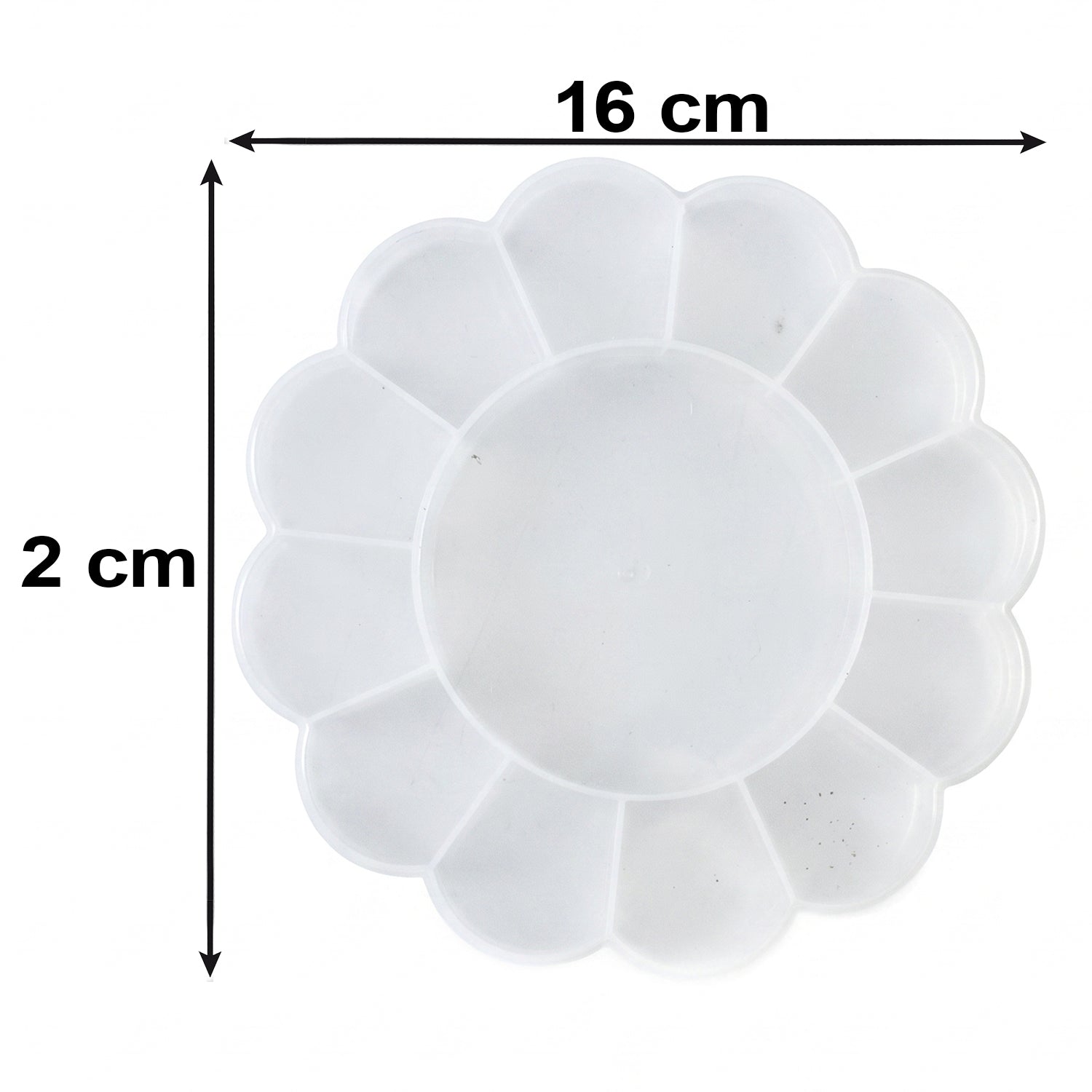 13 Section Flower Shape Transparent Plastic Organizer Storage Box (1 Pc)