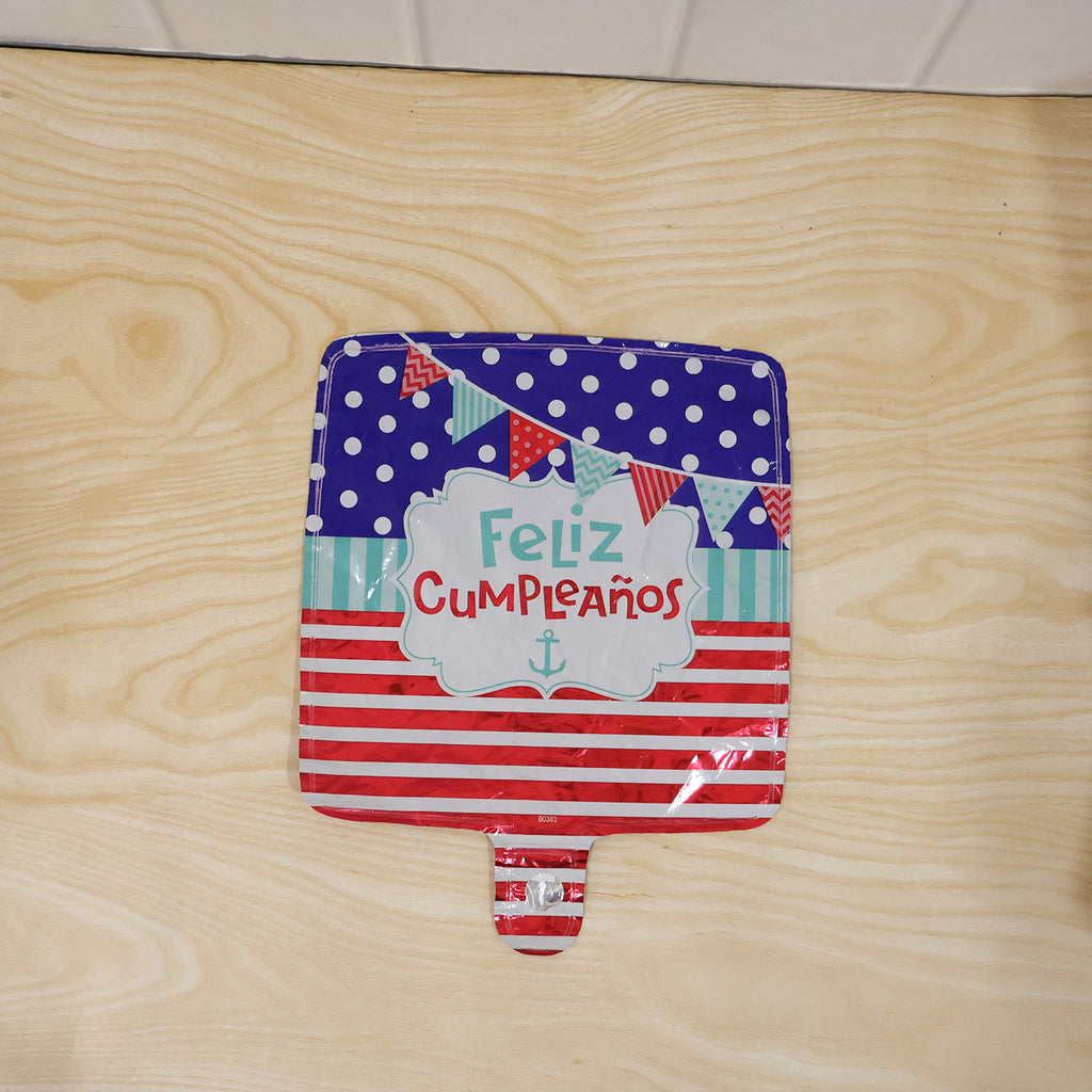 Square Feliz Cumpleanos Birthday Foil Balloon For Decoration (1 Pc)