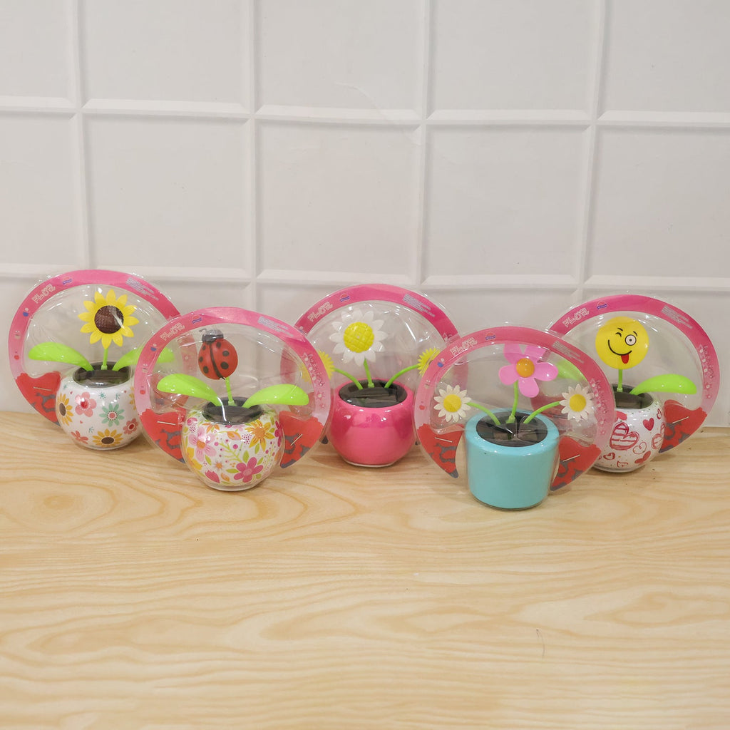 Solar Dancing Flower Toy With Pot For Car Dashboard And Desk Decor (1 Pc)