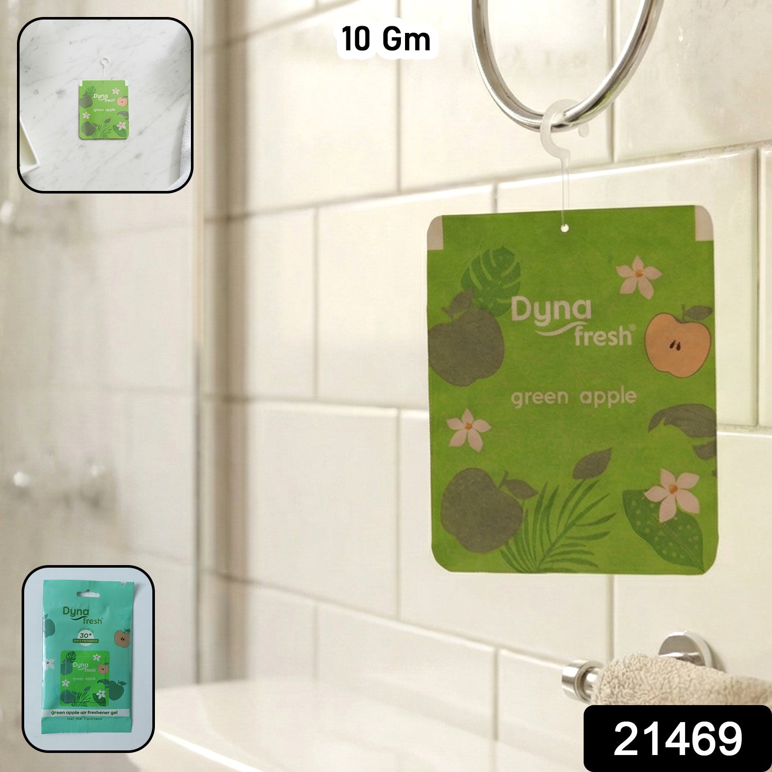 Green Apple Hanging Air Freshener Gel (1 Pc 10 Gm)