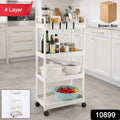 4 Layer Multipurpose Kitchen Storage Organizer Trolley With Wheels
