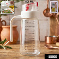 Glass Oil Dispenser Bottle With Auto-flip Cap  Side Handle (500 Ml  1 Pc)