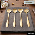 Golden Mini Serving Spoon Set Steel Dessert Tea Coffee Spoons For Home (4 Pc Set)