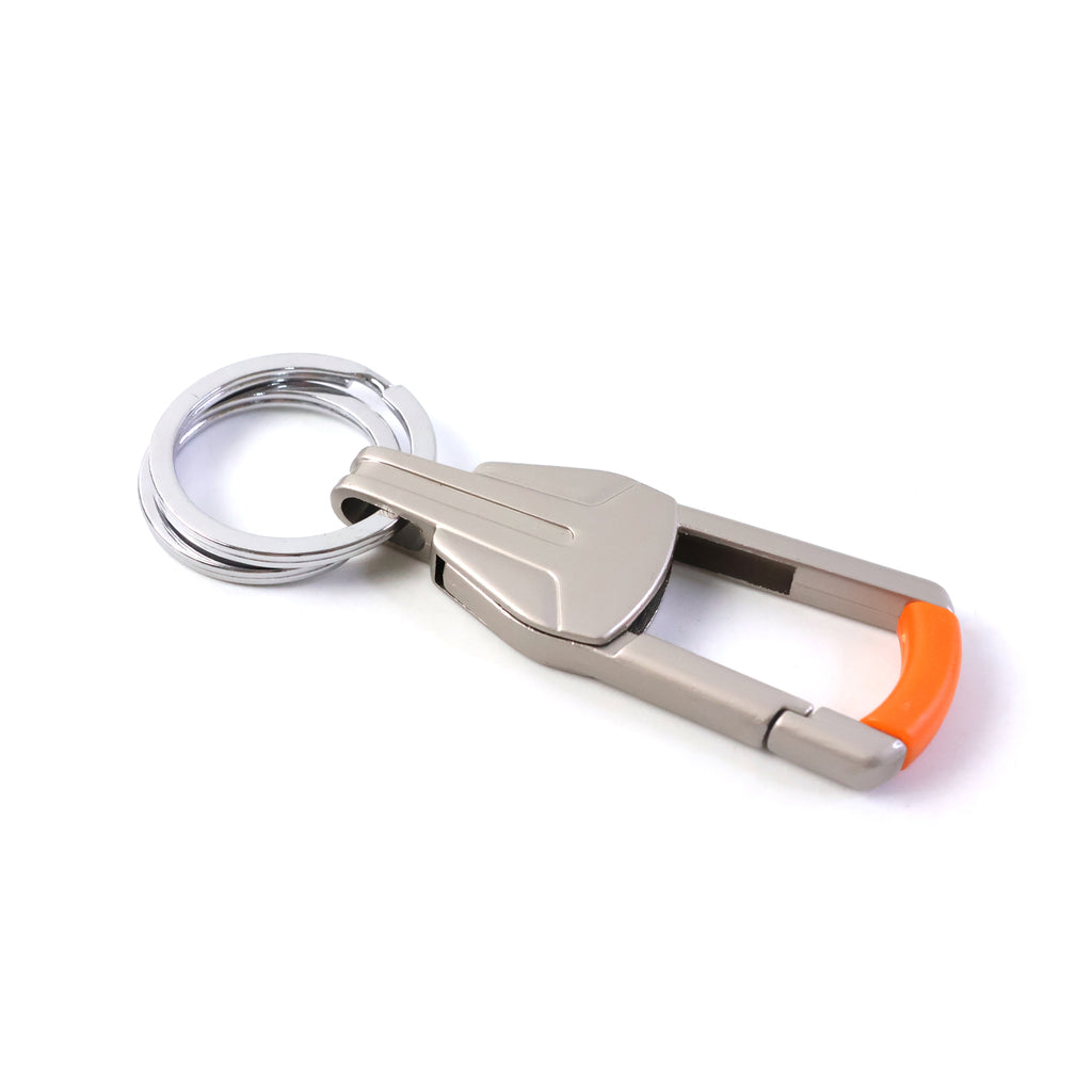 Premium Stylish Metal Key Holder With Safety Lock Clip Keychain (1 Pc)