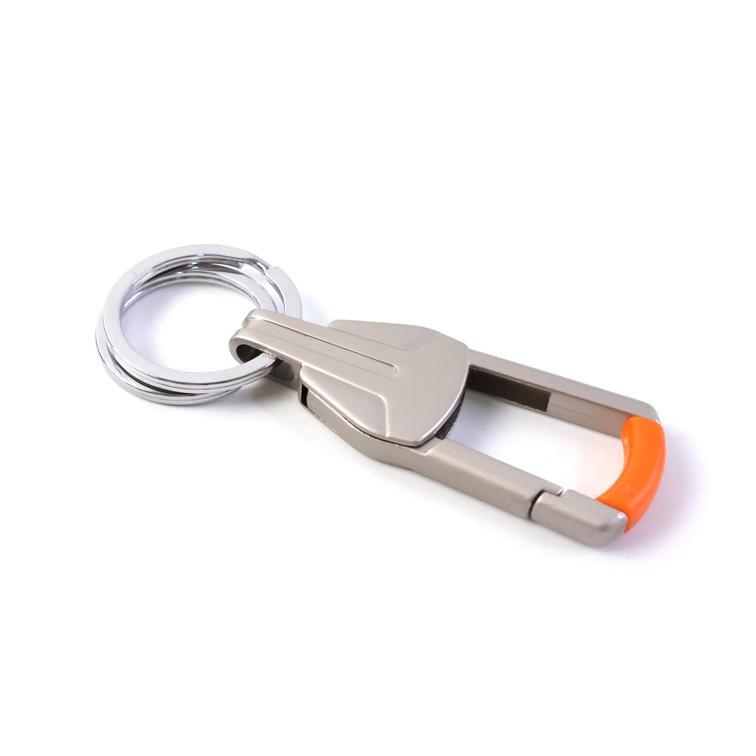 Premium Stylish Metal Key Holder With Safety Lock Clip Keychain (1 Pc)