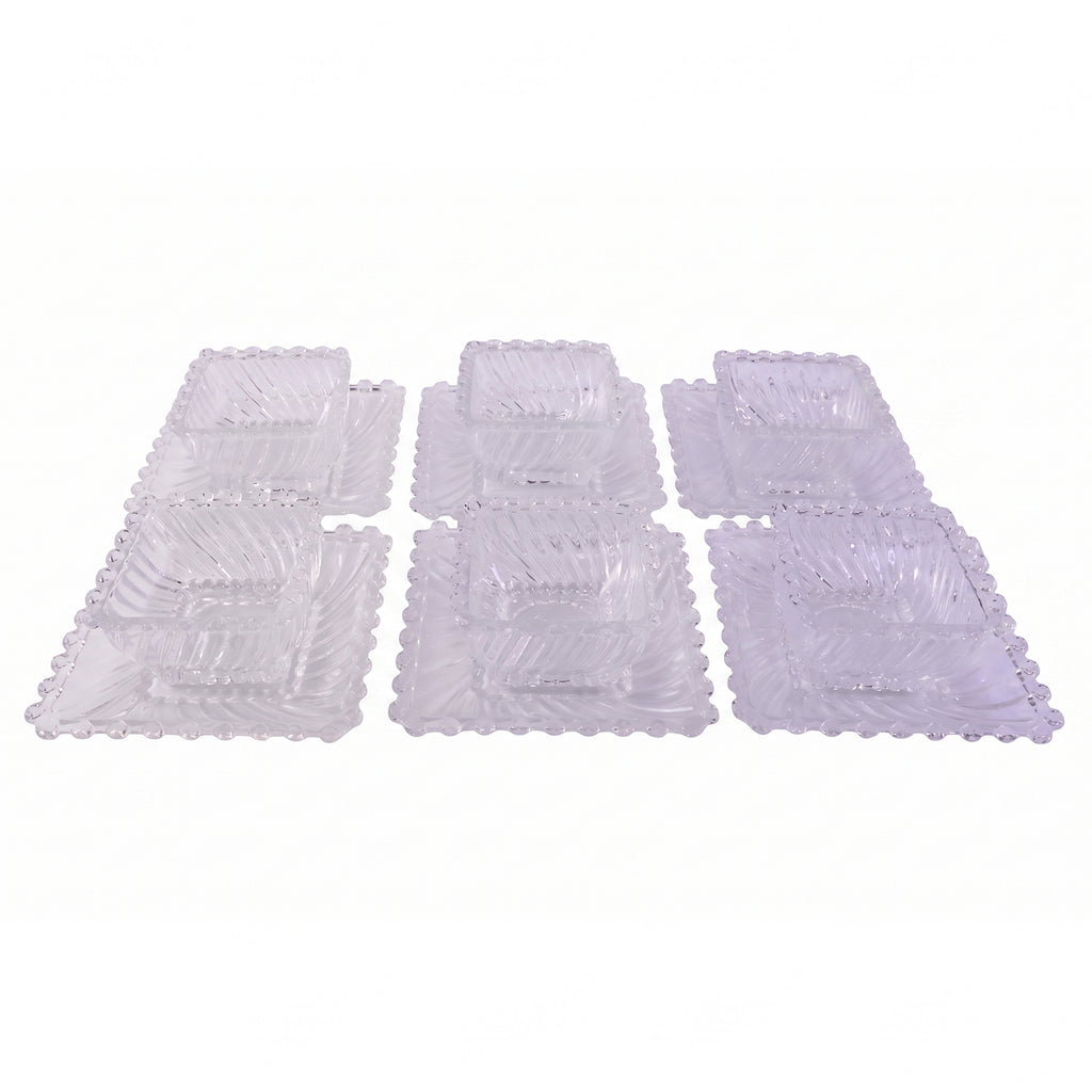 Royal Premium Glassware Serving Plate And Bowl (12 Pc Set)