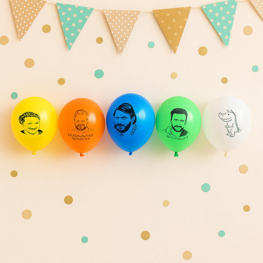 Assorted Printed Mix Design Party Latex Balloons (1 Pc)