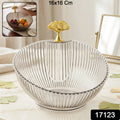Premium Plastic Decorative Fruit Bowl With Gold Accent For Dining Table (1 Pc)