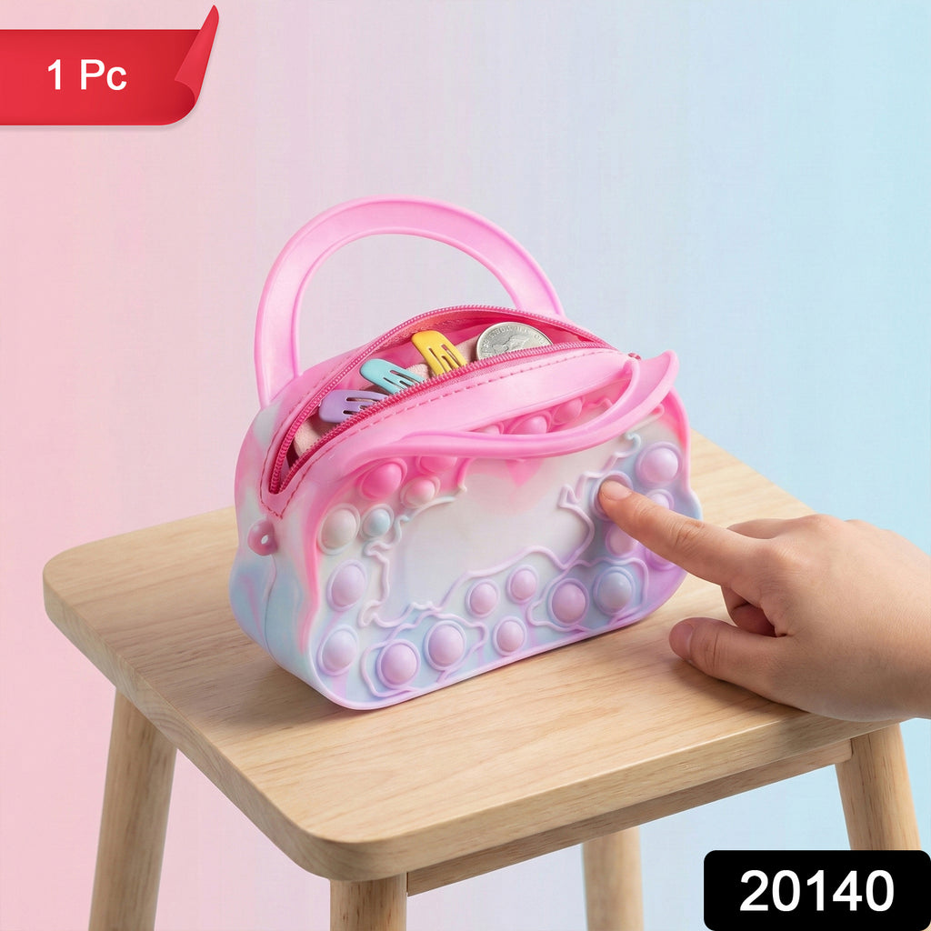 Silicone Pop It Coin Purse With Zipper And Handle (1 Pc)