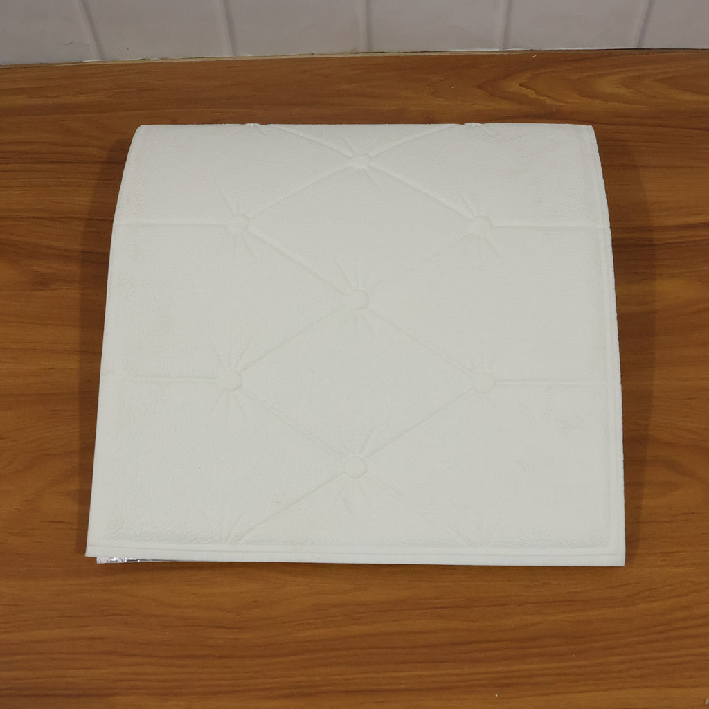 Self Adhesive 3d Foam Wall Panel Cushion Wallpaper (1 Pc White 69x35 Cm)
