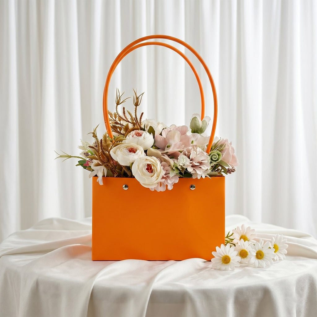 Stylish Foldable Flower Packaging Bag With Handle For Bouquet And Gifting (1 Pc)