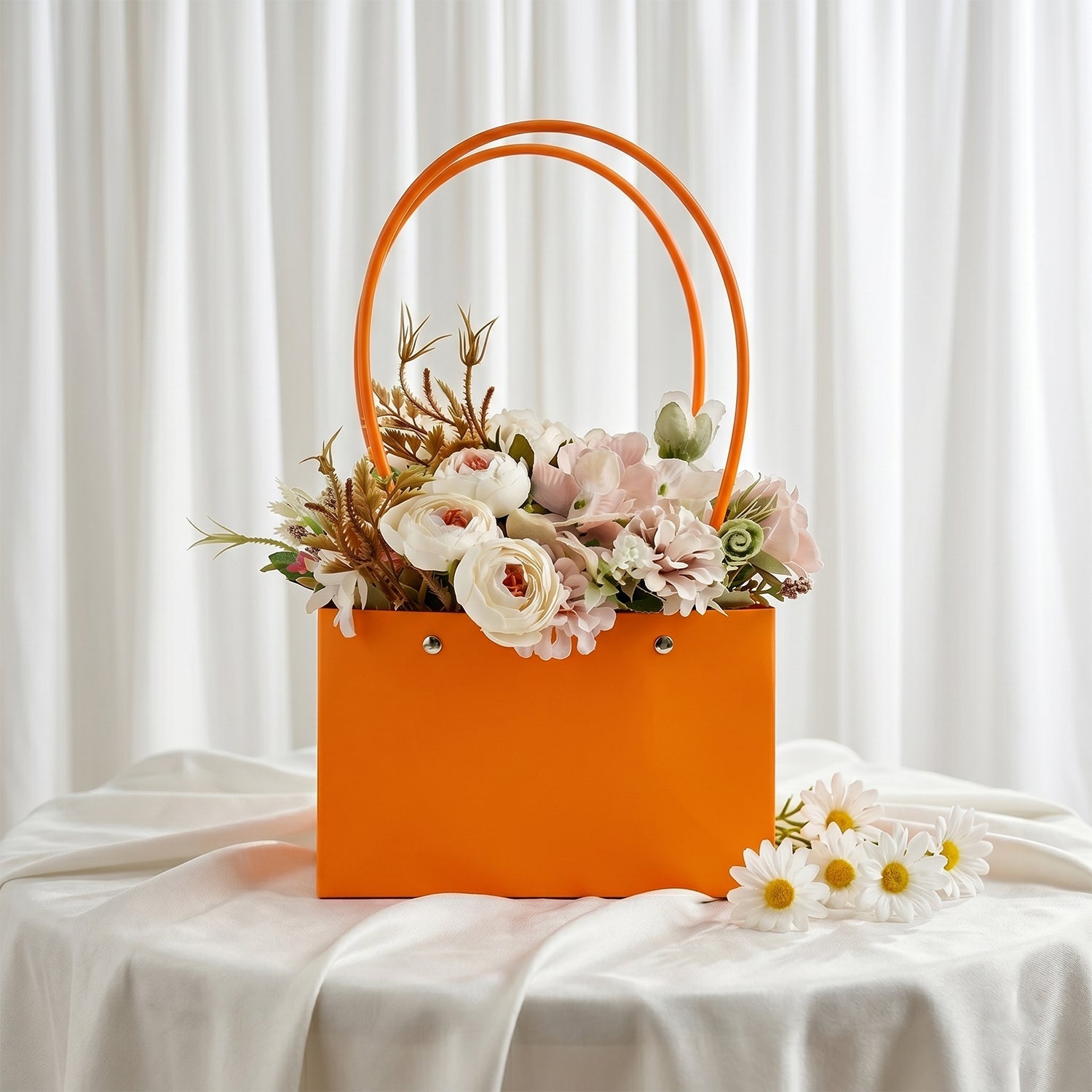 Stylish Foldable Flower Packaging Bag With Handle For Bouquet And Gifting (1 Pc)