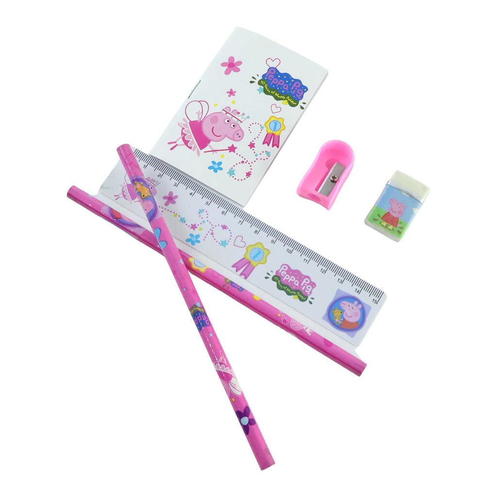 Kids School Stationery Kit With Pencils Eraser Sharpener Ruler Pouch (1 Set)