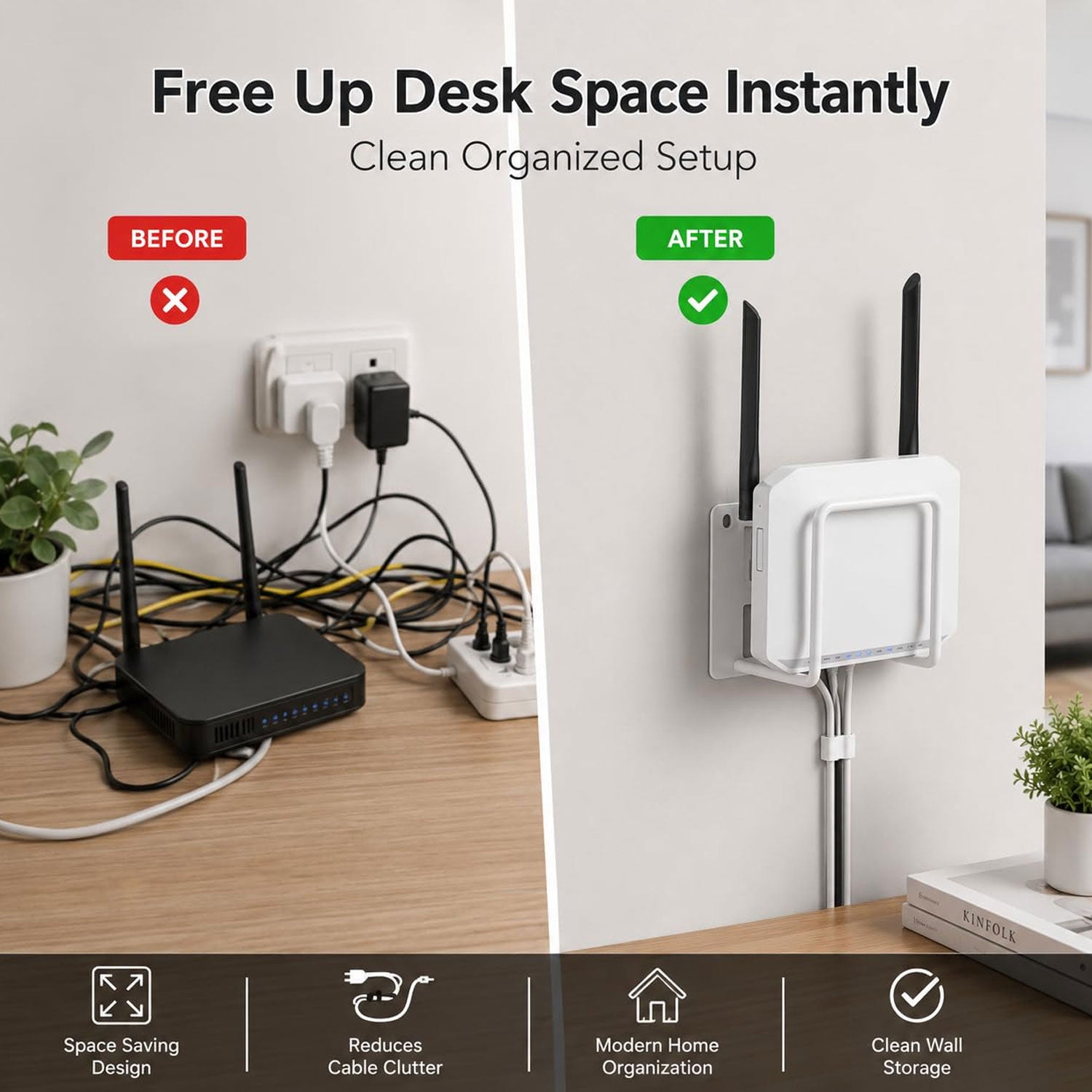Wall Mount Wifi Router Bracket Holder Stand Shelf For Set Top Box (1 Pc)