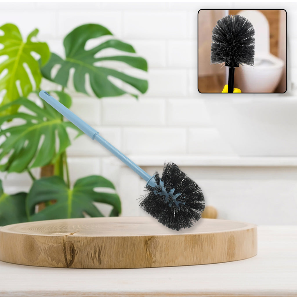 1338 Plastic Round Toilet Cleaner Brush Plastic Bathroom Cleaner - Round Hockey Stick Shape Toilet Brush