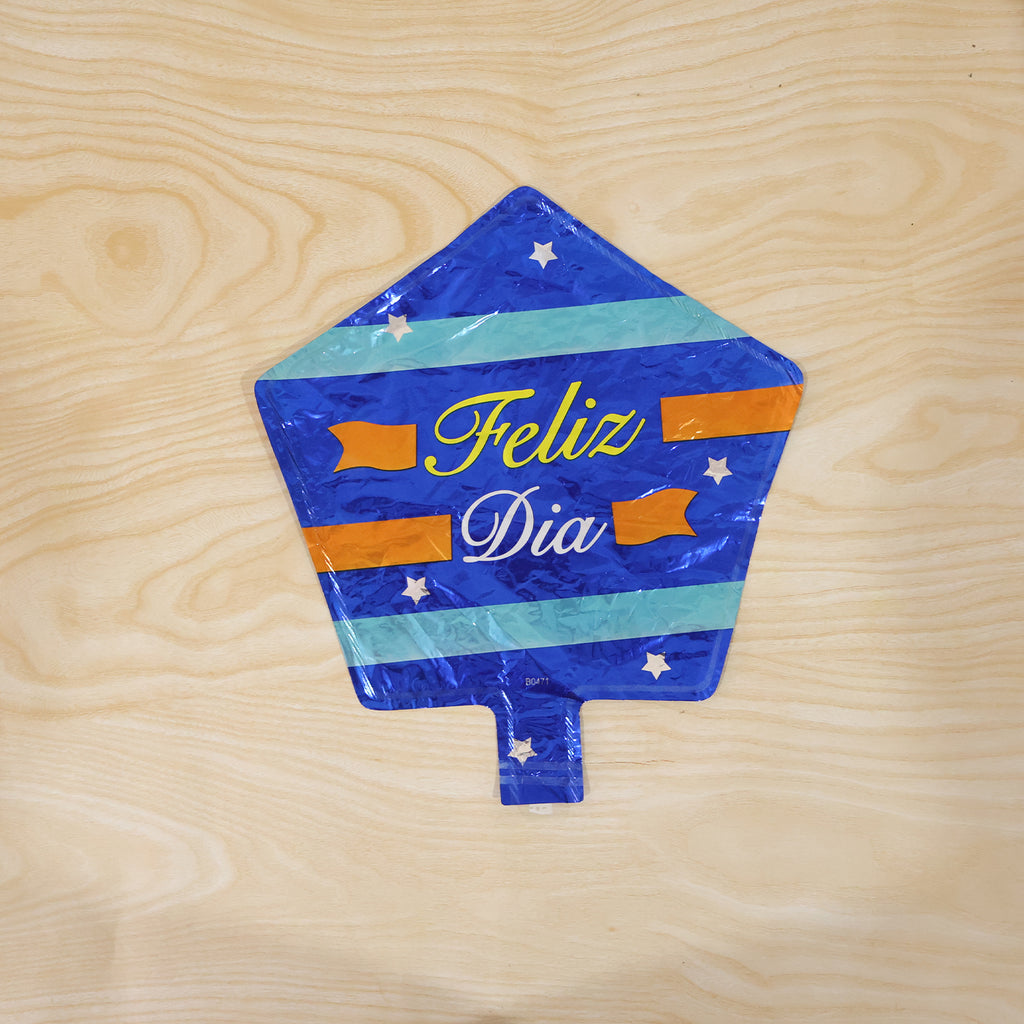 Blue Star Feliz Dia Foil Balloon For Birthday Party Decoration (1 Pc)