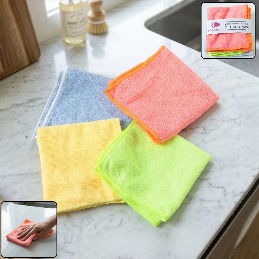 Multi-purpose Microfiber Cleaning Cloth Set (4 Pc 29x30 Cm)