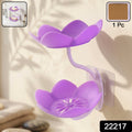 Flower Shape Double Layer Plastic Soap Dish Wall Mounted Holder (1 Pc)