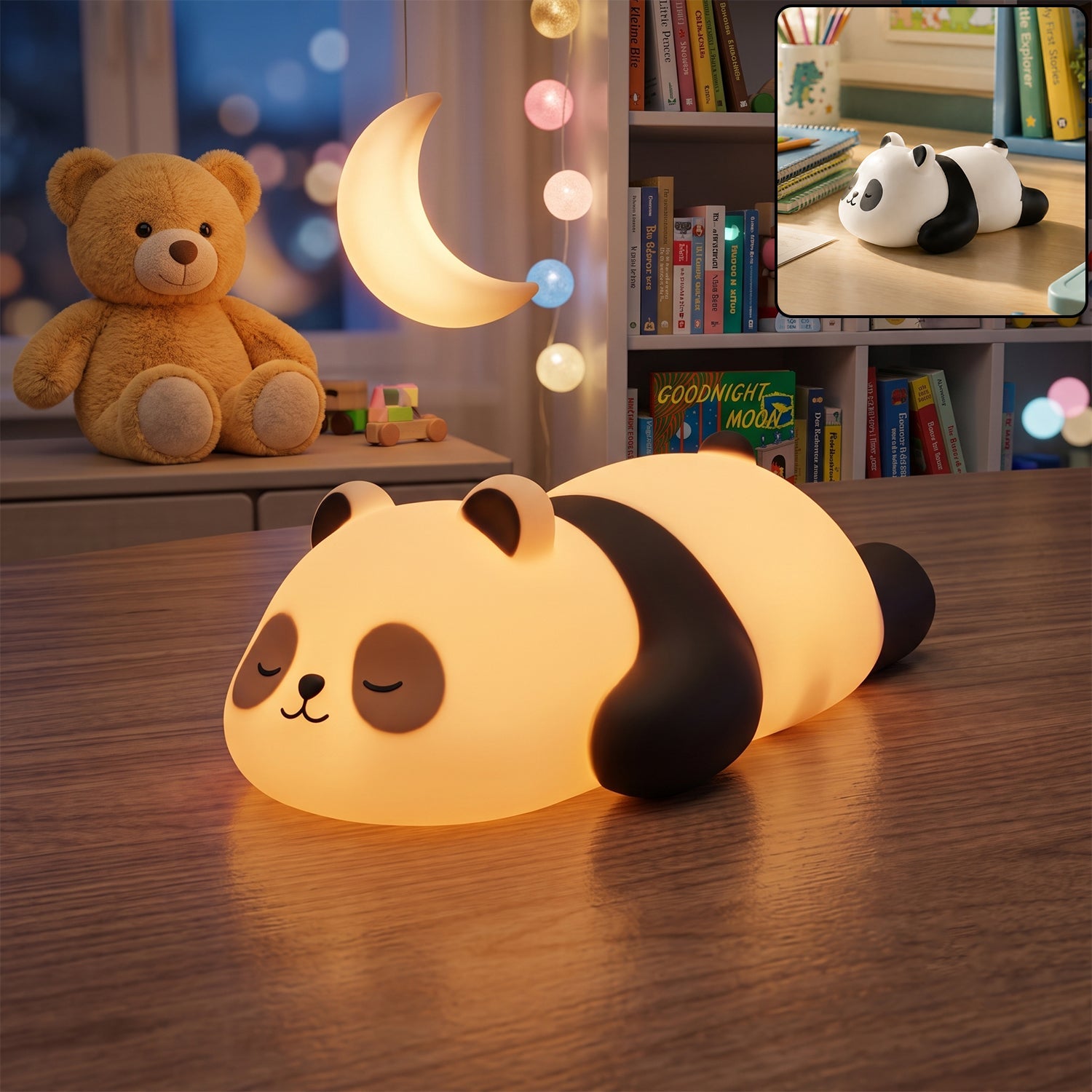 Sleeping Panda Led Night Light Cute Silicone Bedside Lamp For Kids (1 Pc)