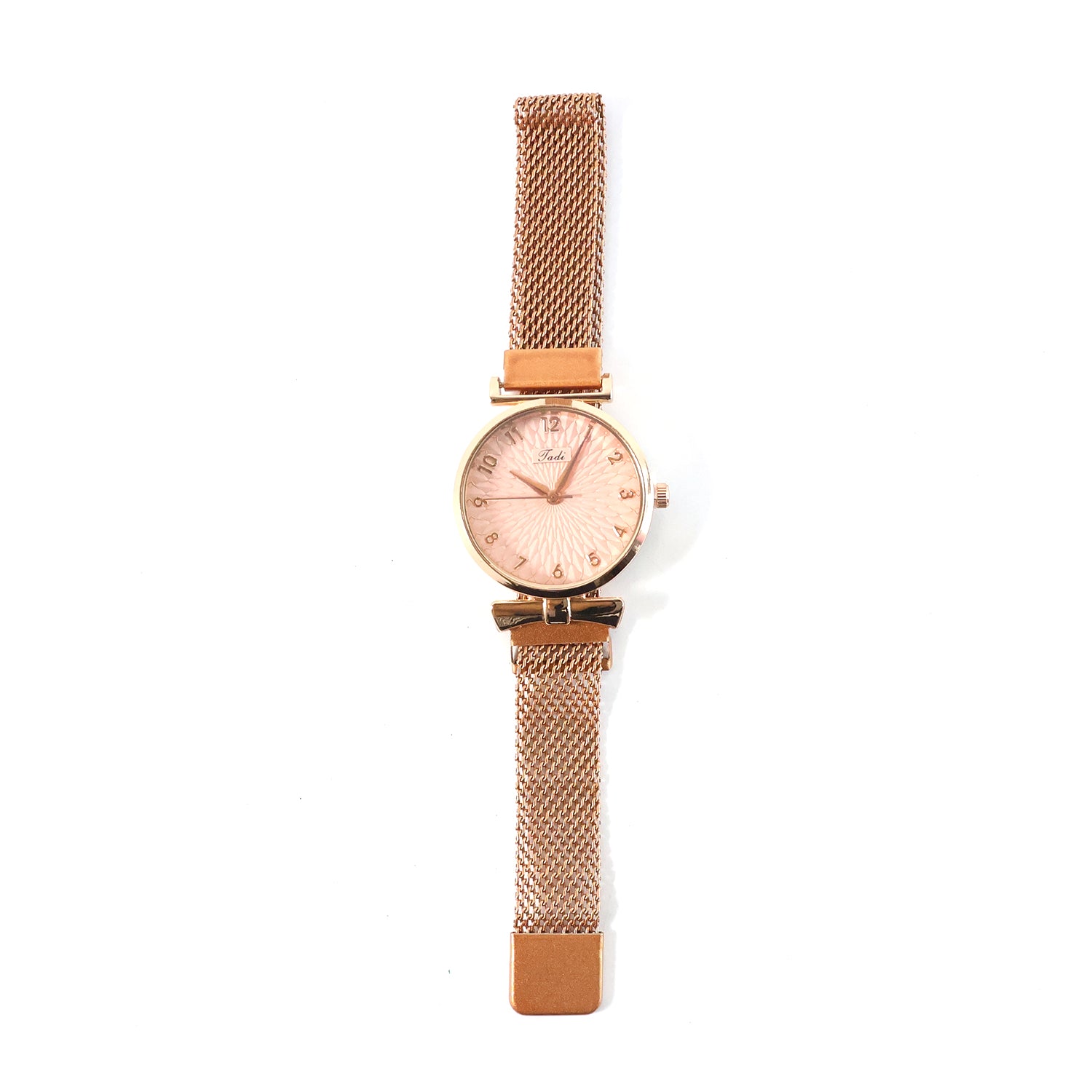 Elegant Rose Gold Finish Analog Wrist Watch (1 Pc)