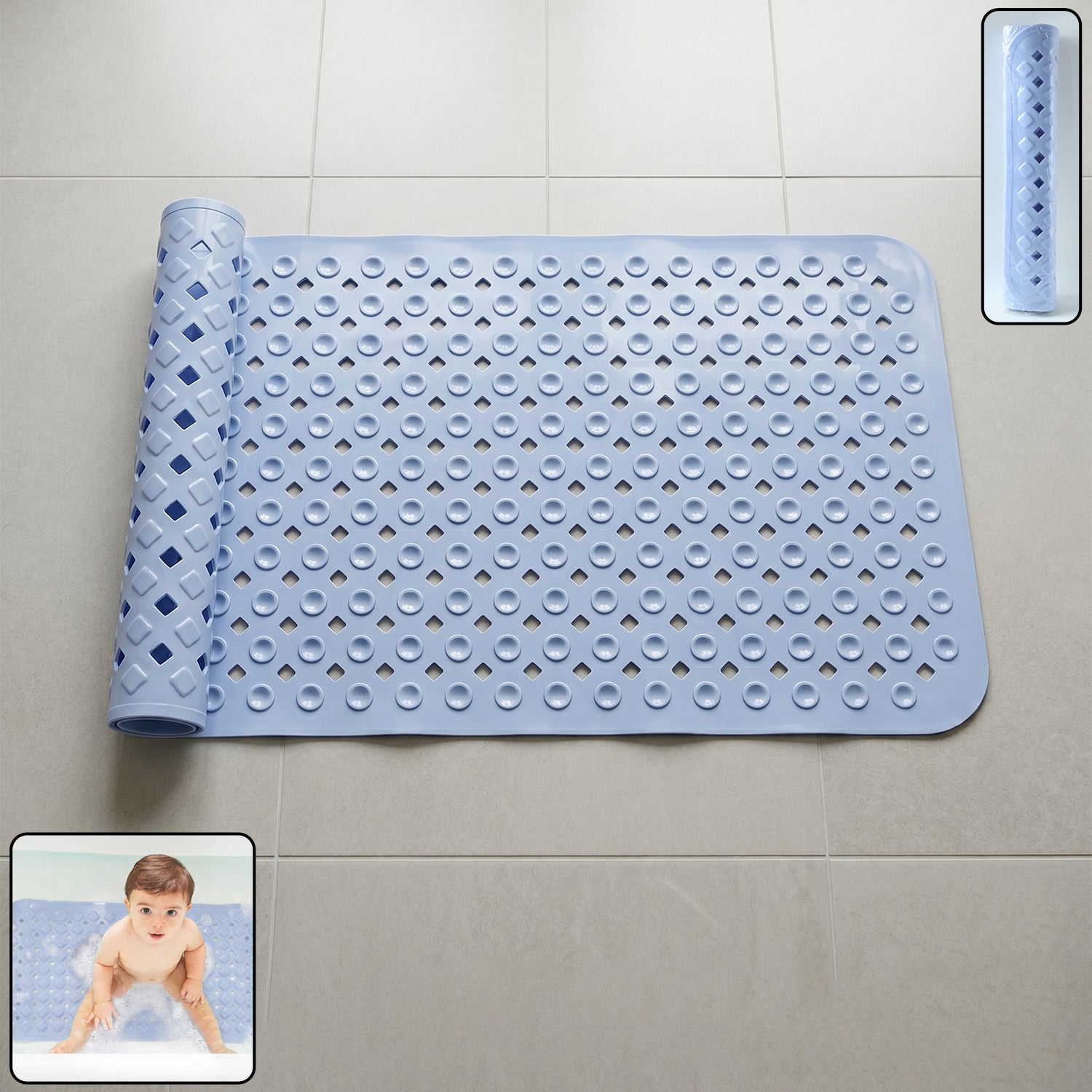 Suction Cups Anti-slip Bath Mat (1 Pc 88x40 Cm)