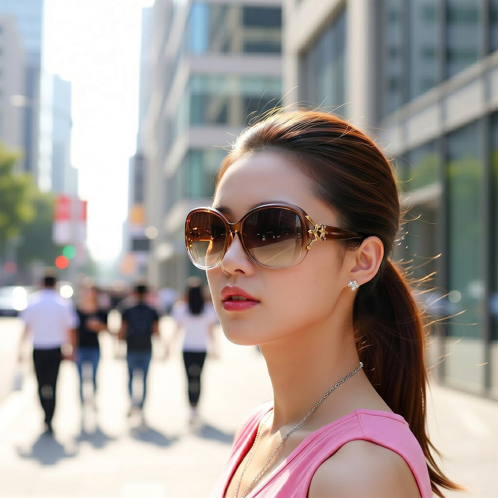 Stylish Oversized Fashion Sunglasses For Women With Gradient Tinted Lenses (1 Pc)