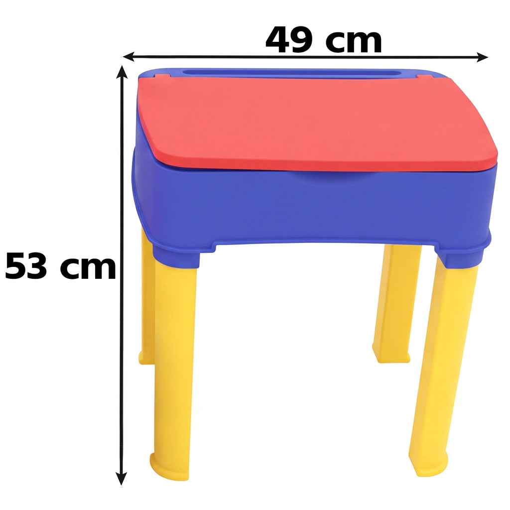 2 In 1 Plastic Kids Study Table And Chair Set With Learning Board (2 Pc Set)