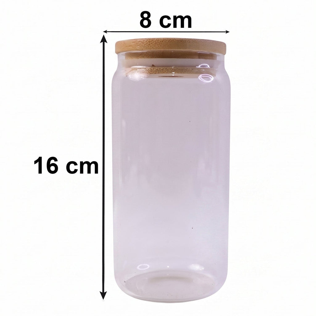 Airtight Glass Storage Jar With Bamboo Wooden Lid For Kitchen Canister (1 Pc)