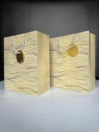 Random Colour Big Size Paper Bag With Handle 32 x 26 x 12 cm Gift Paper bag, Carry Bags, gift bag, gift for Birthday, gift for Festivals, Season's Greetings and other Events - Image 11