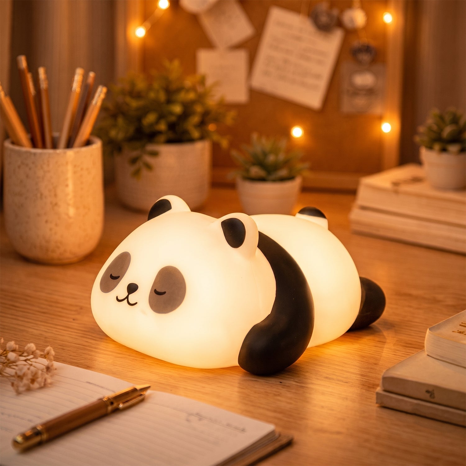 Sleeping Panda Led Night Light Cute Silicone Bedside Lamp For Kids (1 Pc)