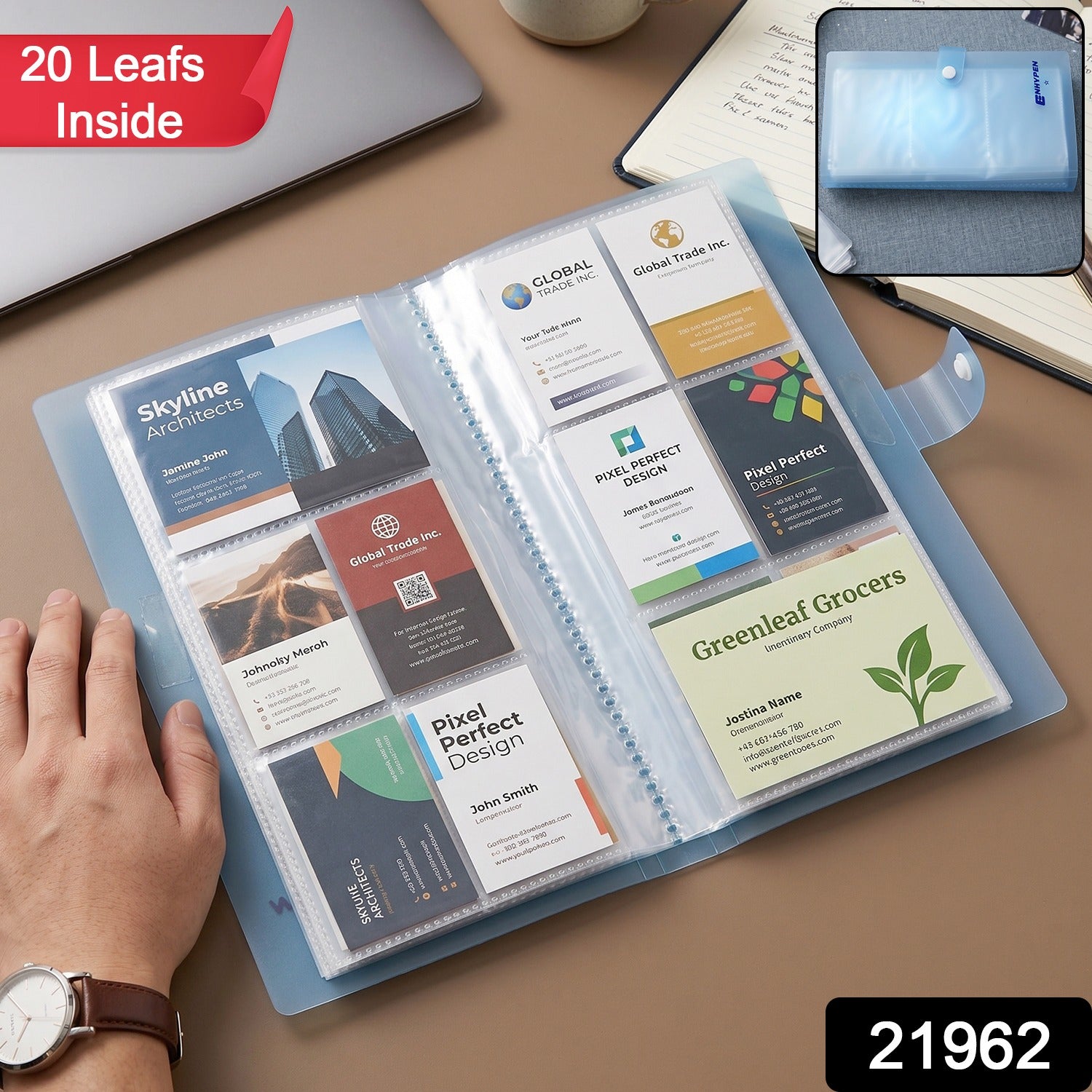 Multipurpose Button Closure Document Organizer Wallet With 20 Inner Leafs (1 Pc)
