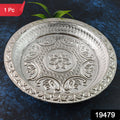 Traditional Silver Finish Plastic Pooja Thali (1 Pc)
