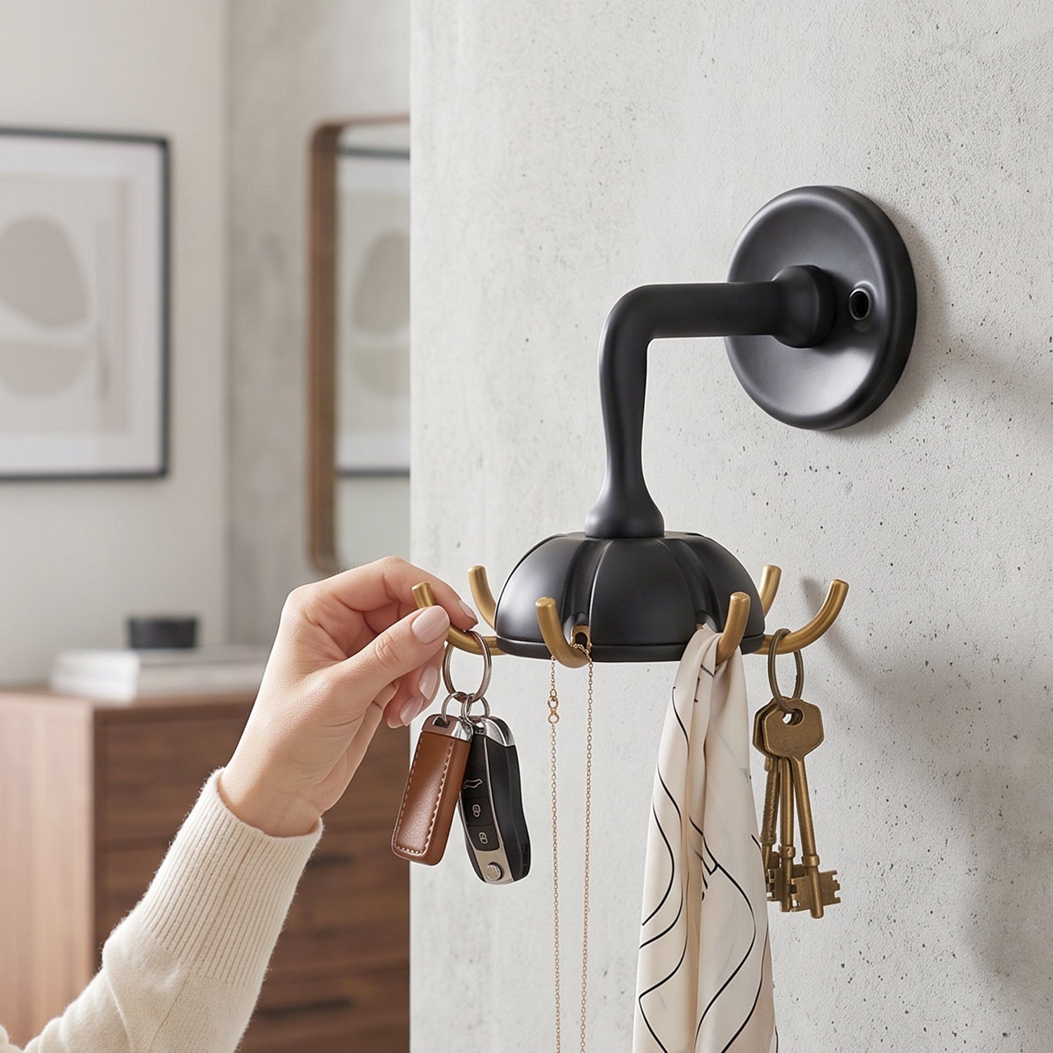 Heavy Duty Wall Mounted Multi Hook For Keys Bags Clothes Jewellery (1 Pc)