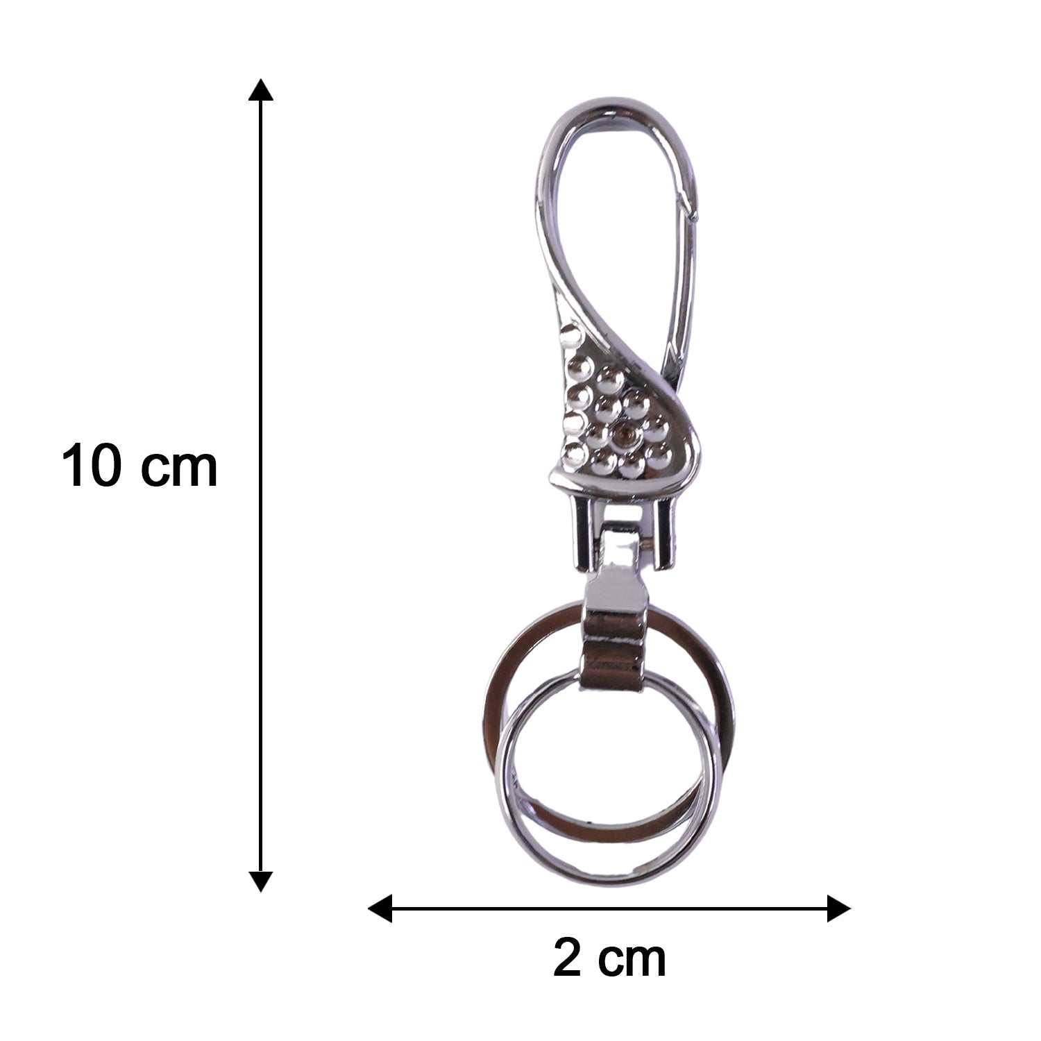 Metal Heavy Duty Key Holder Keychain With Swivel Hook And Double Key Rings (1 Pc)
