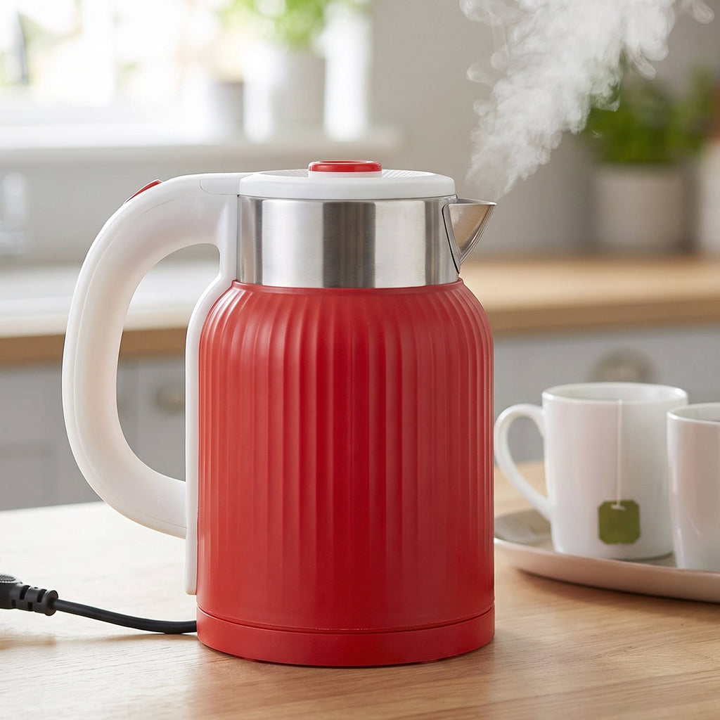 Electric Kettle 2 Litre 1500w Red For Tea Coffee Milk And Hot Water (1 Pc)