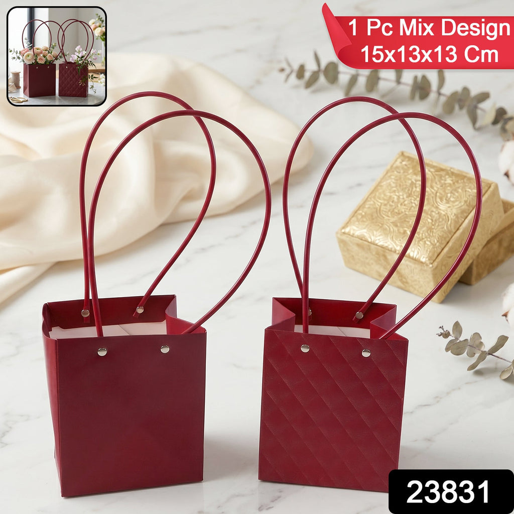 Stylish Foldable Flower Packaging Bag With Handle For Bouquet And Gifting (1 Pc)