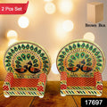 17697 Meenakari Work Laddu Gopal Singhasan For Pooja Mandir Wooden Krishna Ladoo Bal Gopal Sofa Asan Home Decorative Premium Look Decorative Singhasan Suitable For Home Office Restaurant (2 Pc Set)