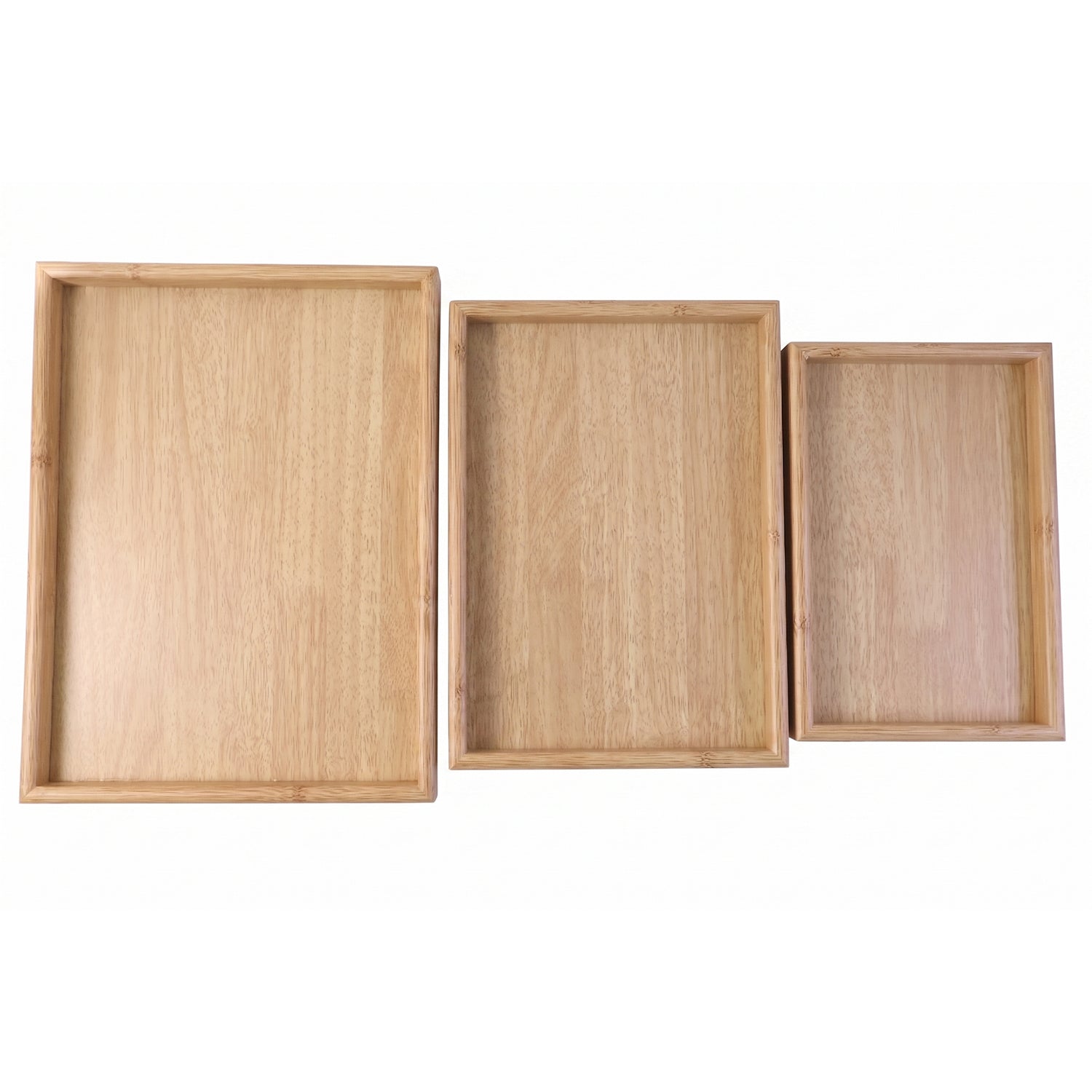 Wooden Finish Multipurpose Serving Tray Set (3 Pc)