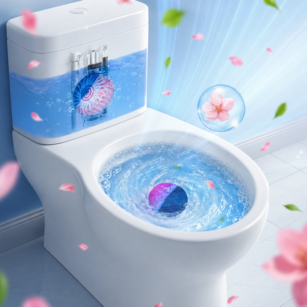 Toilet Bowl Cleaning Block Tank Cleaner Tablet White Peach Fragrance (1 Pc)