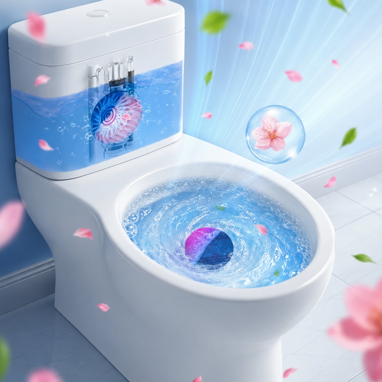 Toilet Bowl Cleaning Block Tank Cleaner Tablet White Peach Fragrance (1 Pc)