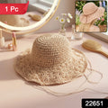 Stylish Handwoven Wide Brim Summer Sun Hat Cap (1 Pc)