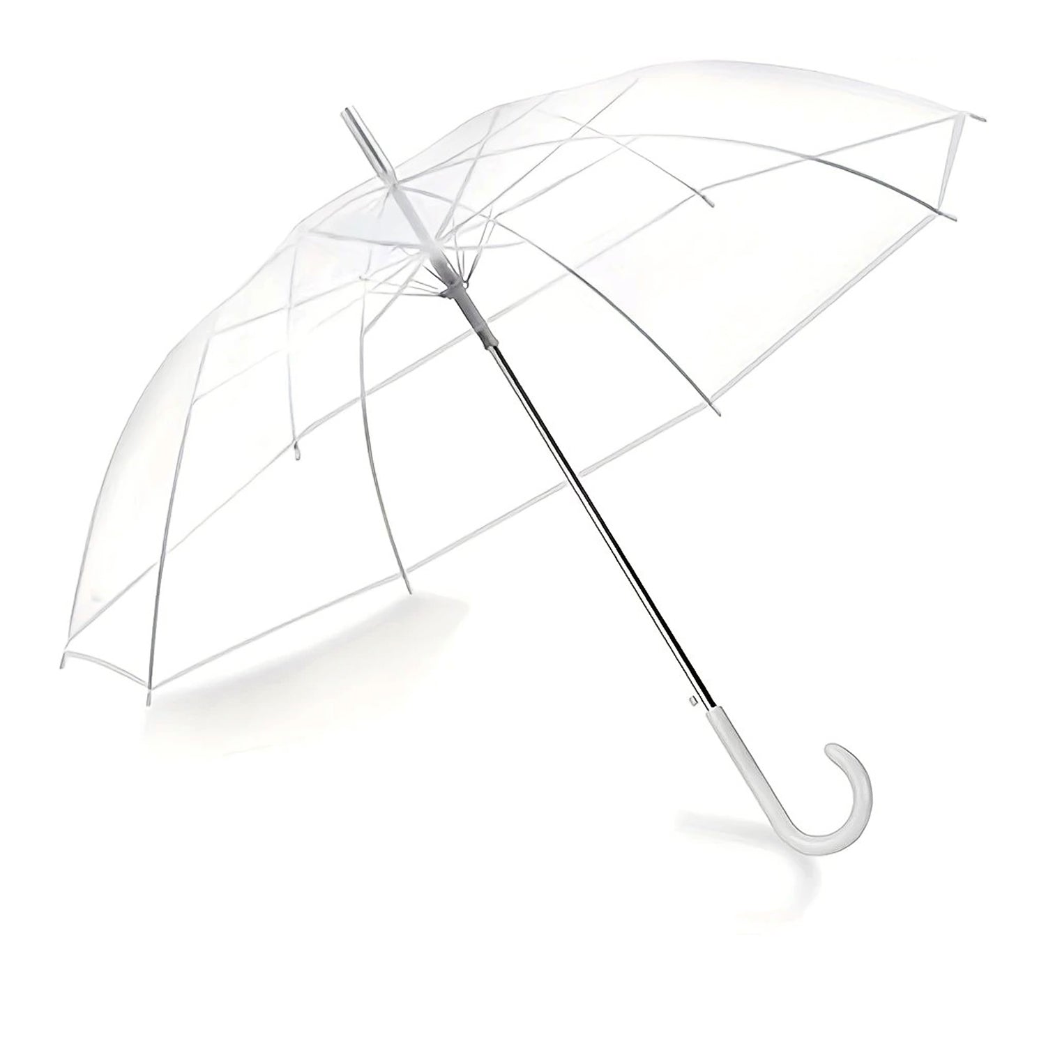 Premium Transparent Dome Umbrella With Curved Handle (1 Pc)