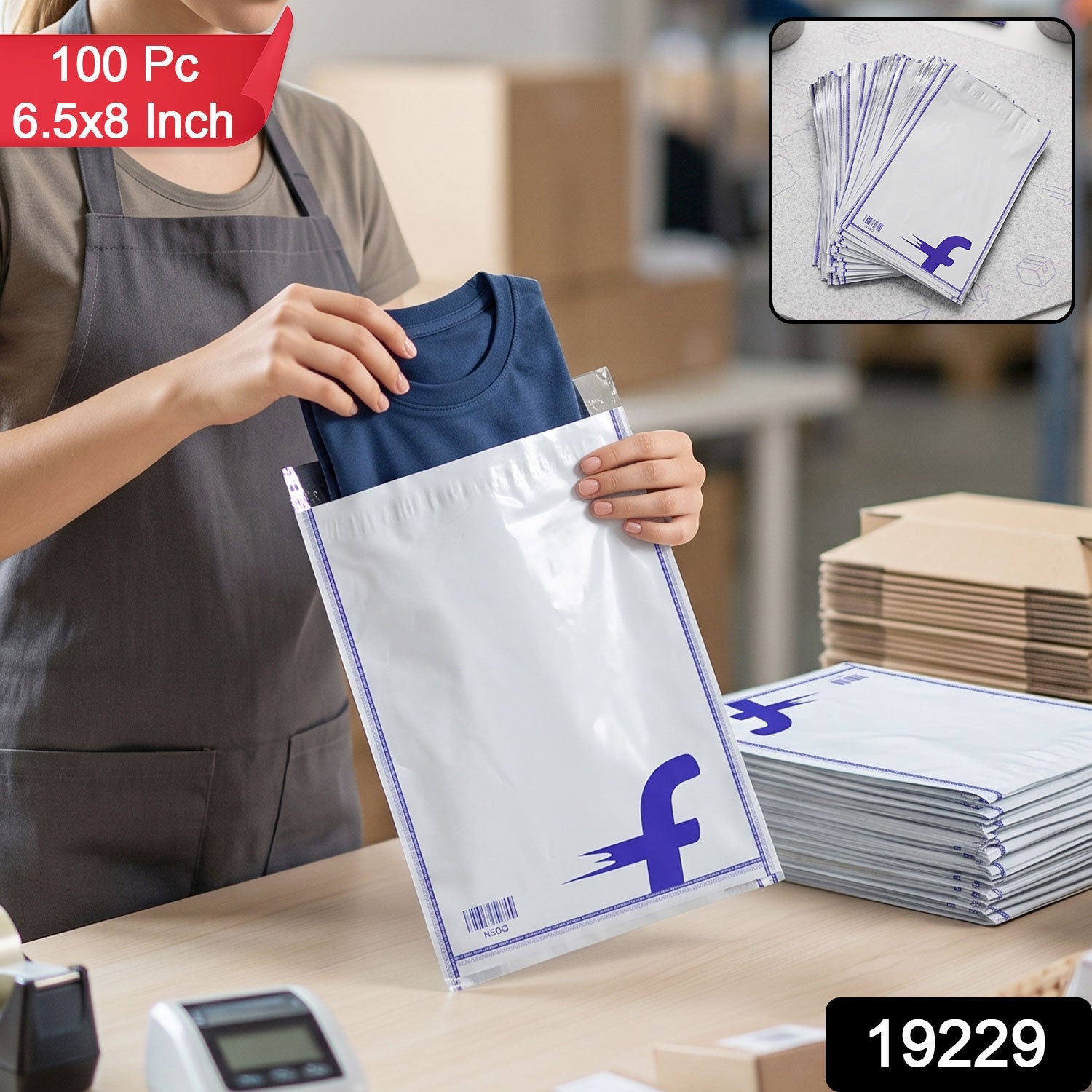 Flipkart Courier Bags 6.5 X 8 Inch Pack Of 100 Tamper Proof Polybags (100 Pc)