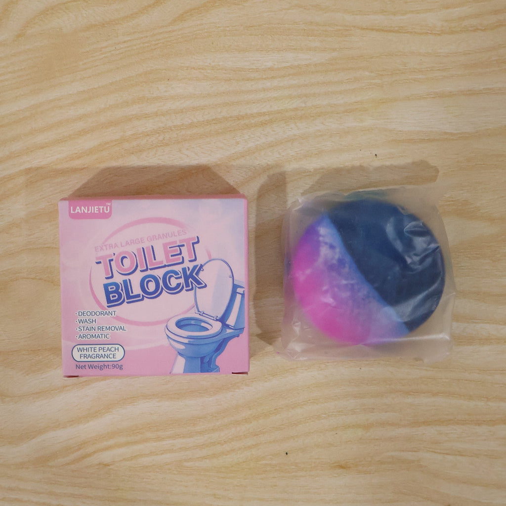 Toilet Bowl Cleaning Block Tank Cleaner Tablet White Peach Fragrance (1 Pc)