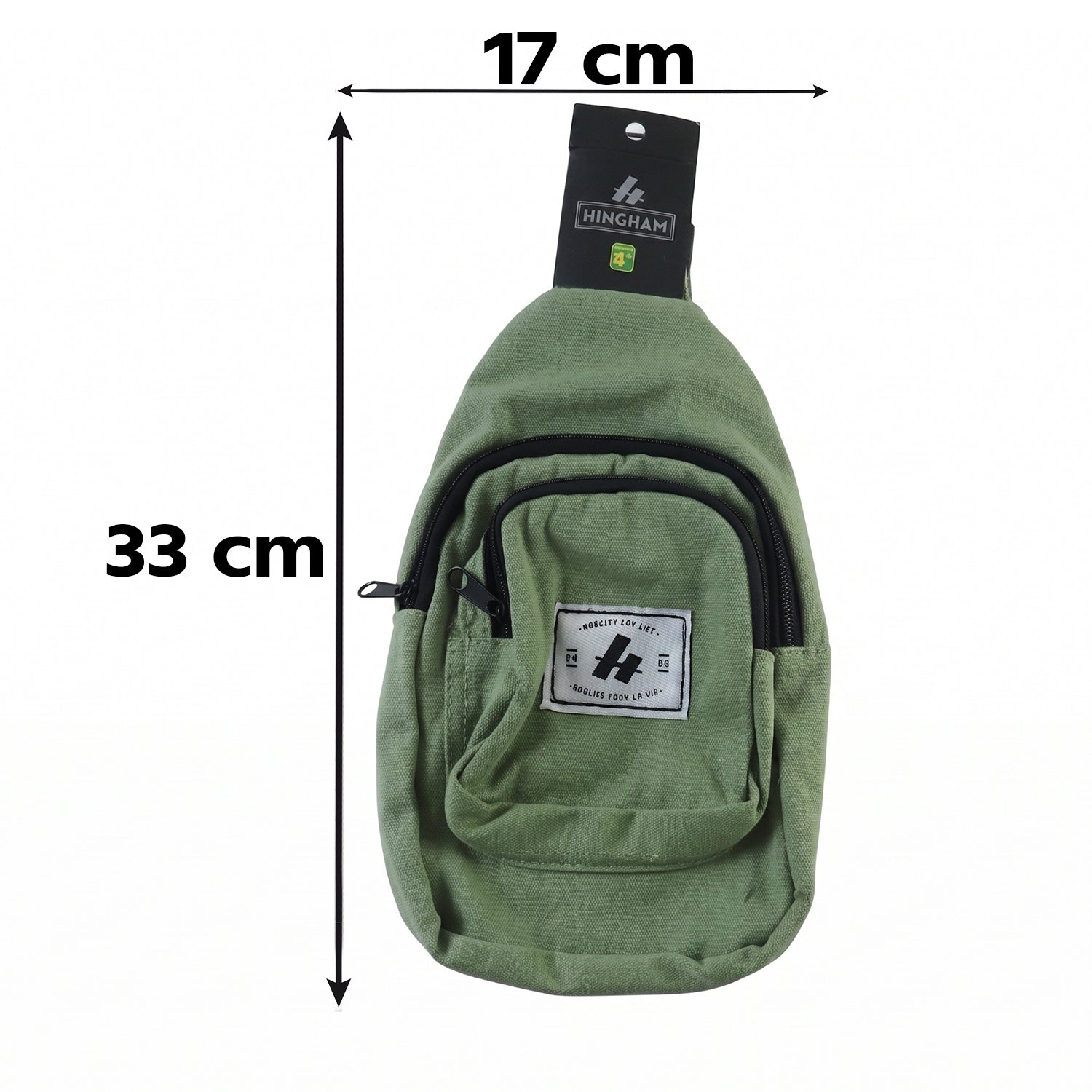 Multi Pocket Sling Crossbody Bag Compact Canvas Chest Bag With Strap (1 Pc)