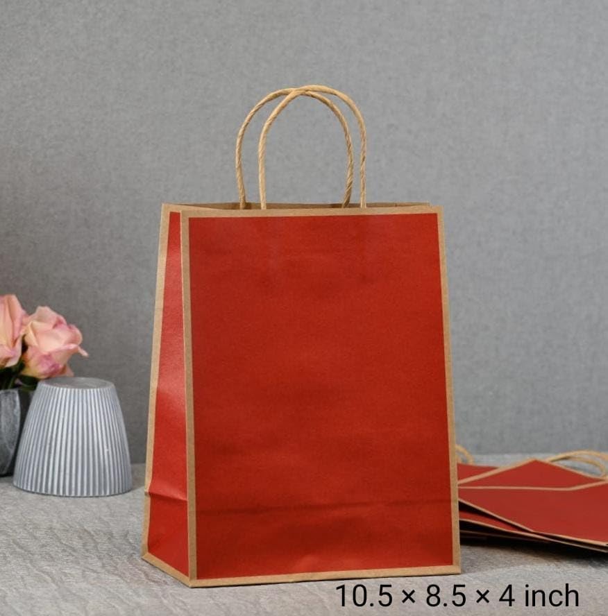 Medium Size (27 X21 X11 cm) Paper Bags With Handle Gift Paper bag, Carry Bags, gift For Valentine Gifting, marriage Return Gifts, Birthday, Wedding, Party, Season's Greetings - Image 2
